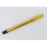 Early 20th century Kaweco Safety fountain pen, with hammered solid 14k gold overlay with