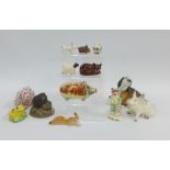 Collection of miscellaneous pottery and porcelain animals to include examples by Poole, Beswick