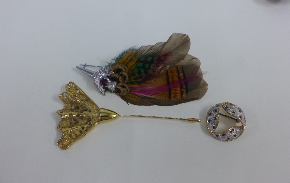 Collection of vintage and later costume jewellery brooches, lady's wristwatch and various Epns - Image 4 of 4