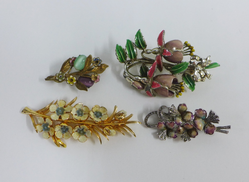 Collection of vintage and later costume jewellery brooches, lady's wristwatch and various Epns - Image 2 of 4