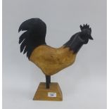 Iron mounted cockerel figure, 35cm