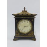 Hamilton & Inches, early 20th century chinoiserie mantle clock, French brass movement, 22cm