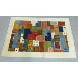 Contemporary Azeri rug, of multi coloured patchwork effect, 179 x 118cm