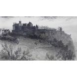 William Miller, Edinburgh Castle, etching, signed in pencil, framed under glass, 22 x 19cm