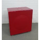 Geneva red hard plastic cube speaker, (a/f) 55 x 62 x 38