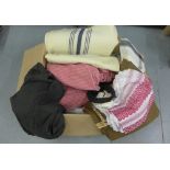 Box of textiles, blankets and vintage clothing, etc (a lot)