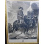 After De la Roche Le General Bonaparte Franchissant le Alpes, 19th century framed French print, in