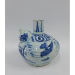 Chinese provincial blue and white pottery vessel, (a/f) 14cm high