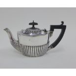 Early 20th century silver Bachelor teapot, hallmarks rubbed, 11cm high