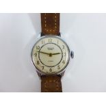 Gents vintage Smith manual wind wrist watch, champagne coloured dial with Arabic numerals, on a