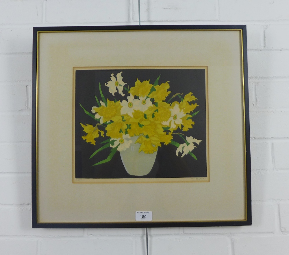 T.T Blaylock, a coloured print of Daffodils, framed under glass - Image 3 of 3