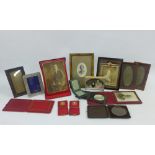 A collection of antique and contemporary photograph frames from Paris & London, together with two