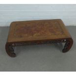 Chinese style low table with pierced fruit and foliage 92 x 33 x 46cm