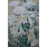 Elizabeth P. Hamilton, 'Arum Lilies', watercolour, signed and framed under glass, 36 x 53cm