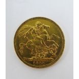 Queen Victoria 1880 full gold sovereign