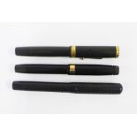 Three oversized vintage fountain pens to include an Onoto - Magna with a 14ct gold nib and 9ct