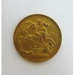 Queen Victoria 1887 full gold sovereign S / Sydney Mint mark