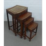 Nest of four chinoiserie tables, largest 48 x 67 x 36cm (4)