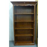 Hardwood open bookcase with four fixed shelves, 100 x 180