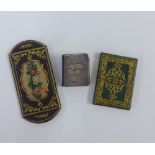 Edwardian silver fronted miniature new Testament Bible with Reynolds Angels, 5.5cm together with a