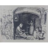 Archibald Standish Hartrick, R.W.S., O.B.E. (1864-1950), 'The Basket Weavers' lithograph, signed