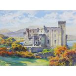 J.G Rennie, Dunvegan Castle, Skye, watercolour, signed and framed, 42 x 30cm