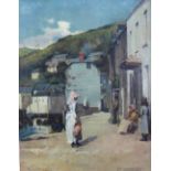 William Duthie, (1860 - 1919) 'Polperro', oil on canvas, signed and dated '89, in an ornate