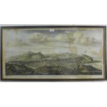 The Prospect of Edinburgh From Ye North, a framed colour engraved print, in a glazed Hogarth