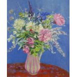 Perpetua Pope, (SCOTTISH 1916-2013), still life vase of flowers, oil on canvas, signed, framed, 50 x