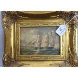 A. Hess, a companion pair of oil on boards, signed, in moulded gilt frames, 16.5 x 12cm (2)