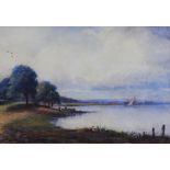 William Woollard, 'The Highlander's Near Bo'ness' watercolour, signed and dated '92. framed under