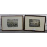 Perth, a pair of 19th century colour engraved prints,, framed under glass (2)