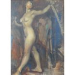 Victor Hume Moody (1896 - 1990) 'Striding Model' oil on canvas board, signed, inscribed and dated