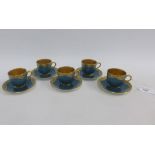 Royal Worcester set of five coffee cans and saucers, (10)