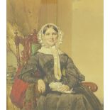 Kenneth McLeay, RSA (1802 - 1878) 'Mrs Alexander Cowan' watercolour, framed under glass within an