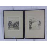 Reginald Green, a companion pair of etchings to include 'In Glencoe' & 'Loch Lomond', signed in