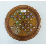 Solitaire board with marbles, 30cm diameter