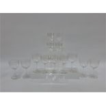 Early 20th century etched glass stemware, (13)