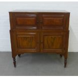 Late 19th century mahogany and burr wood cupboard , 102 x 108cm