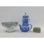 Mixed lot to include a 19th century transfer printed pedestal bowl, blue and white coffee pot and