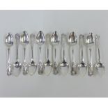 Victorian set of twelve silver Queens pattern teaspoons, William Coghill, Glasgow 1867 (12)