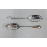 A pair of 18th century Scottish silver Hanoverian tablespoons, Patrick Robertson, Edinburgh, 1776,