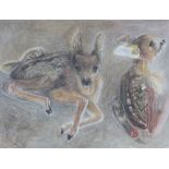 Marie Goodenough, 'Freeze Dried Faun, From Gosforth Park', watercolour, signed and framed, 50