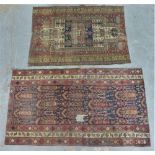 Two Caucasian rugs, (both a/f) 180 x 98cm & 144 x 100cm (2)