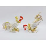 Pair of pottery continental pottery roosters / cockerels, 19cm high (2)