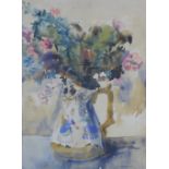 R. MacDonald Scott, still life watercolour of a vase of flowers, signed and framed under glass, 34 x