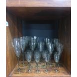 Collection of smoked glass stemware, (23)