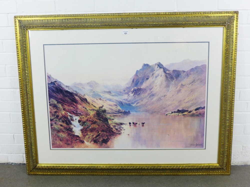 Alfred de Breanski coloured print, in a large gilt frame, size overall 130 x 100cm - Image 3 of 3