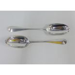 Two 18th century Scottish Hanoverian silver tablespoons to include one by Edward Lothian, Edinburgh,