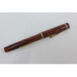 Waterman Ideal 'Ripple' fountain pen with a 9ct gold band, London 1929, Regus nib